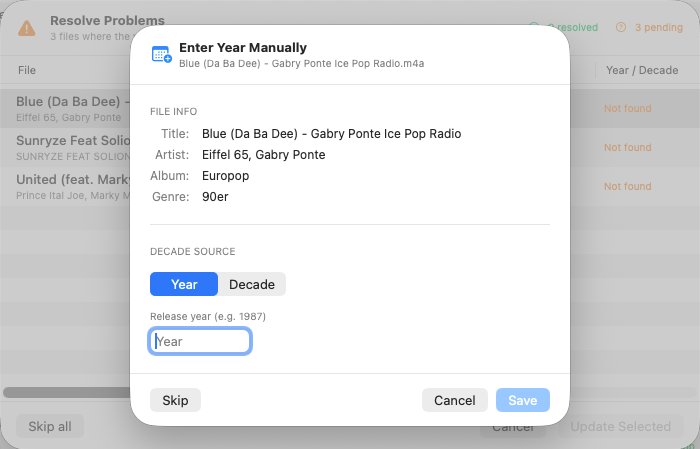 Enter Year Manually